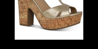 Sun Stone Women's Jamie T-Strap Platform Dress Sandals Red Size 5 M