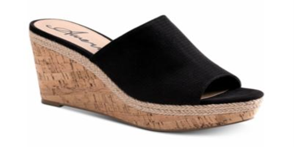 American Rag Women's Shira Peep Toe Platform Sandals Black Size 10 M