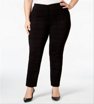 Alfani Women's Plus Hollywood Printed Skinny Pants Black Size 20W