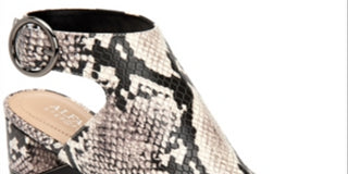 Alfani Women's Floriss Block Heel Shooties Snake White 8.5M