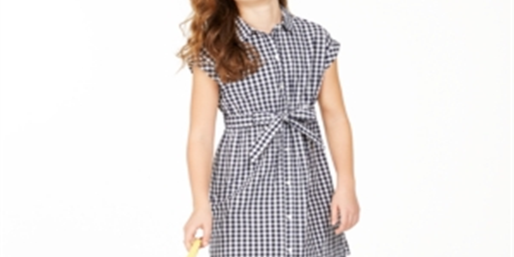 Charter Club Big Girl's Mommy & Me Gingham Dress White Size Small