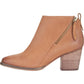 Aqua College Womens Brown Western Style Cushioned Waterproof Zipper Accent Nancy Almond Toe Stacked Heel Zip-up Leather Booties 8 M