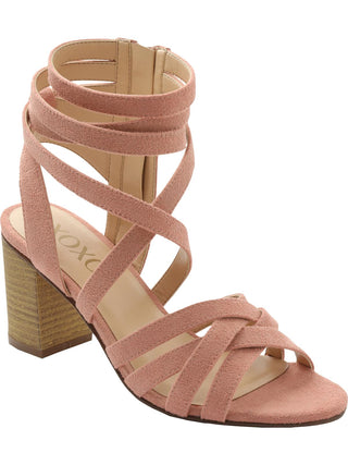 XOXO Women's Eden Faux Suede Strappy Dress Pink Size 9