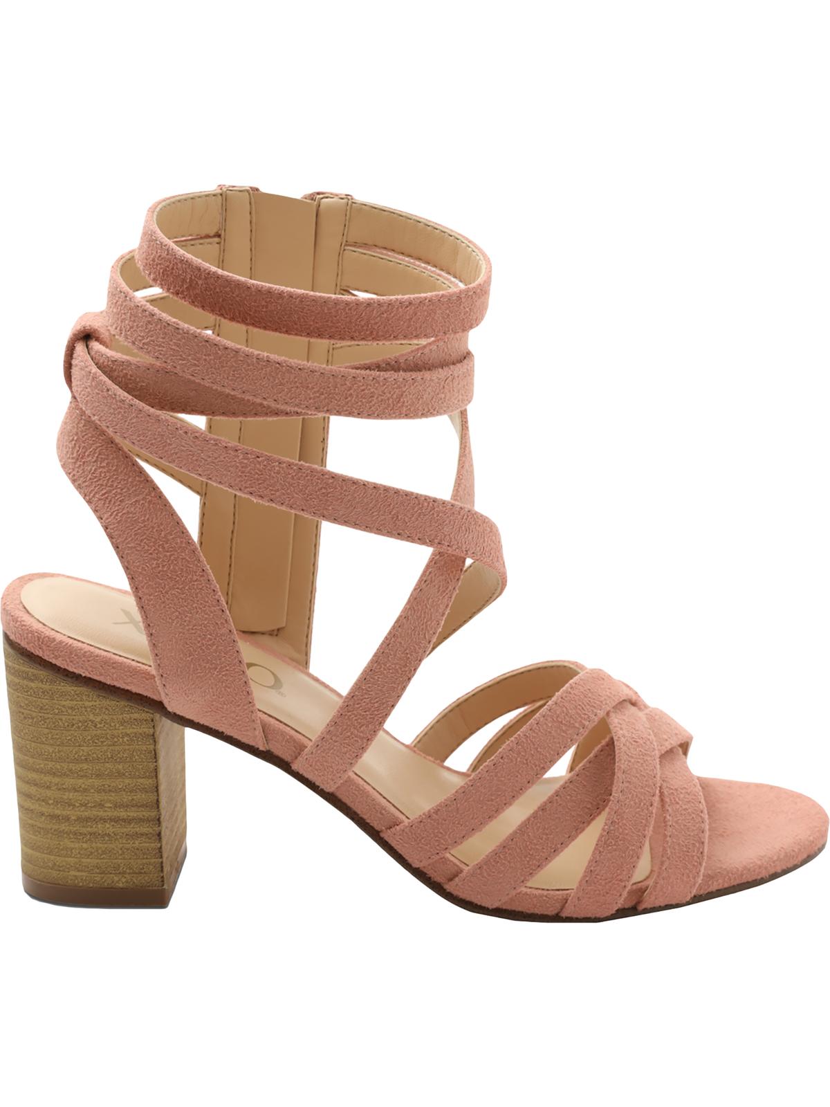 XOXO Women's Eden Faux Suede Strappy Dress Pink Size 9