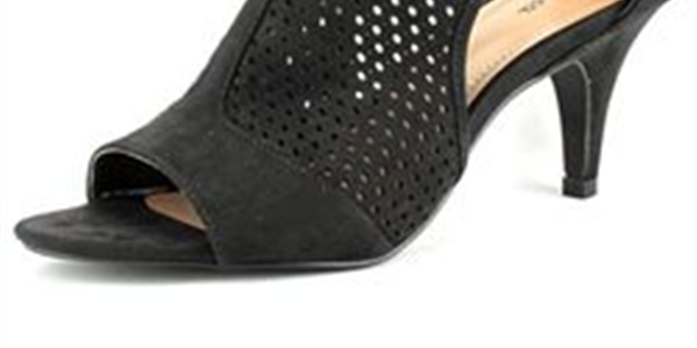 Style & Co Women's Helaine Perforated Sandals Shoes Black Size 7 M