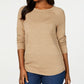 Karen Scott Women's Ribbed Cotton Pullover Sweater Brown Size X-Small