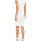 Calvin Klein Women's Zippered Sleeveless Keyhole Above the Knee Body Con Evening Dress White Size 16