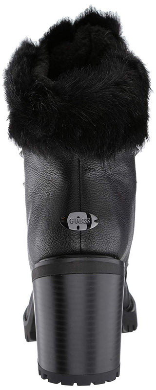 Guess Women's Galway Leather Round Toe Ankle Combat Boots Black Multi  Size 7 M