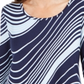 JM Collection Women's Swirl-Print 3/4-Sleeve T-Shirt Blue Size Small