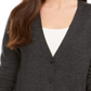 Charter Club Women's Merino Wool V Neck Cardigan Gray Size Small