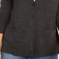 Charter Club Women's Merino Wool V Neck Cardigan Gray Size Small