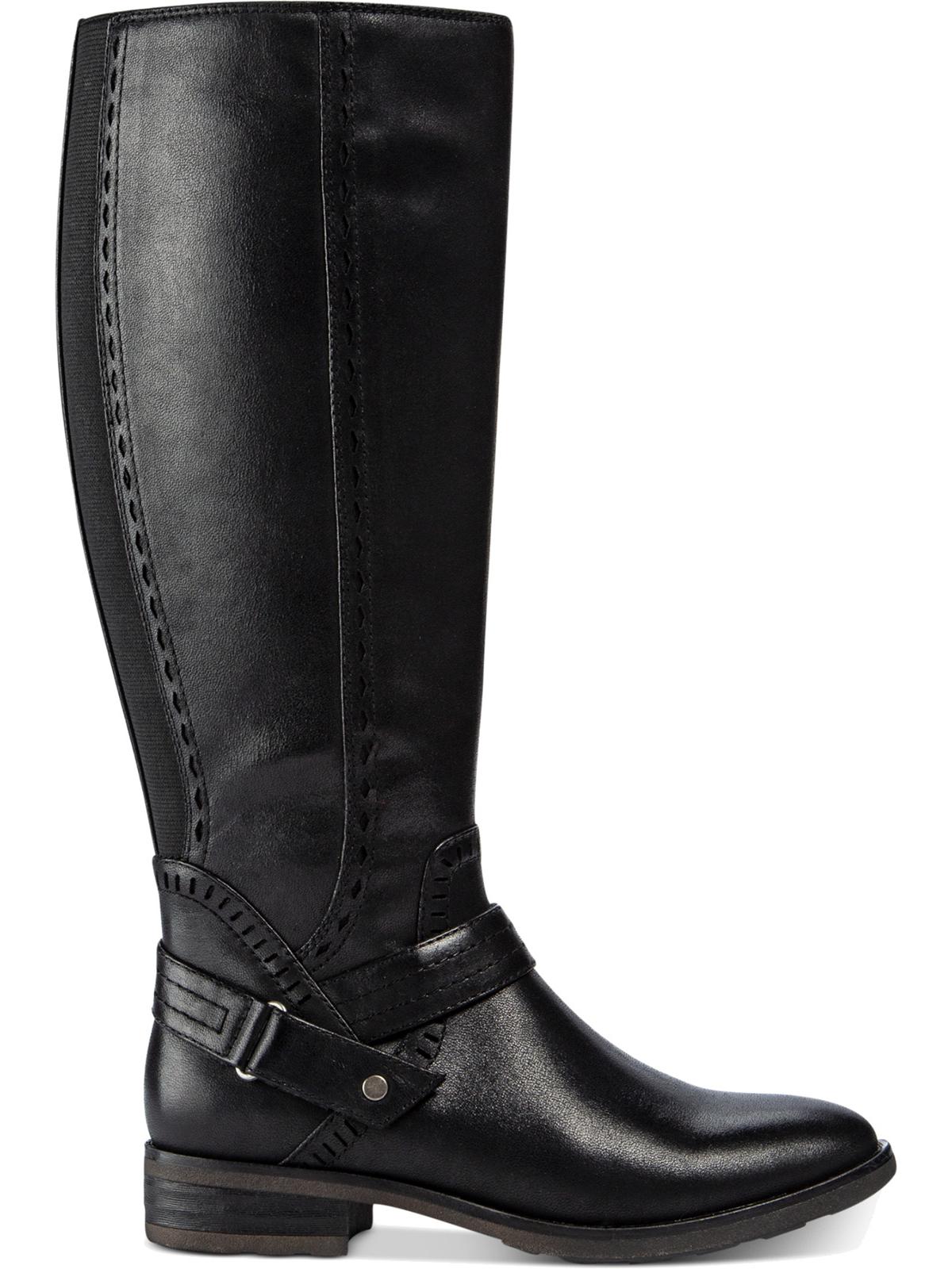 Baretraps Women's Abram WC Faux Leather Wide Calf Riding Boots Black Size 5.5
