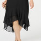 INC International Concepts Women's Spaghetti Strap Midi Sheath Evening Dress Black Size 4