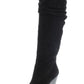 INC International Concepts Women's Gerii Suede Pointed Toe Knee High Boots Black Size 5 M