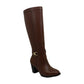 Giani Bernini Women's Rozario Leather Almond Toe Knee High Fashion Boots Brown Size 10 M
