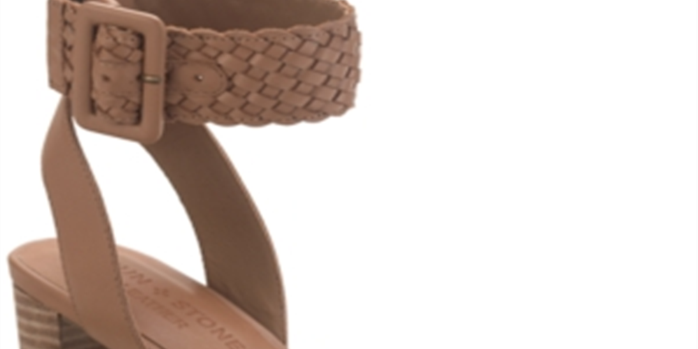 Sun + Stone Women's Stefan Ankle Strap Heel Sandals Brown Size 5.5 M