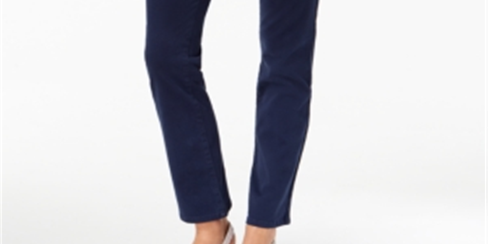 Charter Club Women's Tummy Slimming Straight Leg Je Intrepid Jeans Blue Size 16