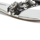 INC International Concepts Women's Millay Floral Slip on Flat Sandals Silver Size 8 M