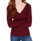 Freshman Women's Knit Ribbed Pullover Sweater Maroon Size X-Small