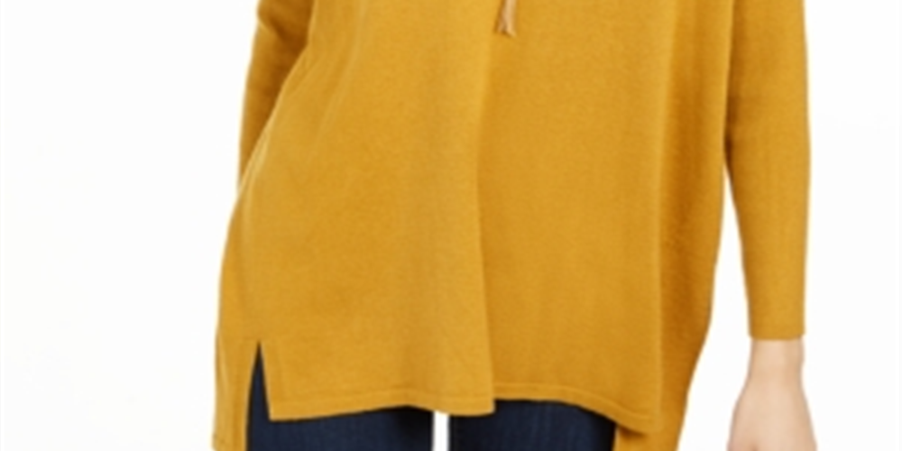 Style & Co Women's V Neck Tunic Sweater Yellow Size XX-Large