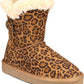 Style & Co Women's Animal Print Platform Fur Trim Tiny Round Toe Booties Brown Size 10 M
