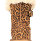 Style & Co Women's Animal Print Platform Fur Trim Tiny Round Toe Booties Brown Size 10 M