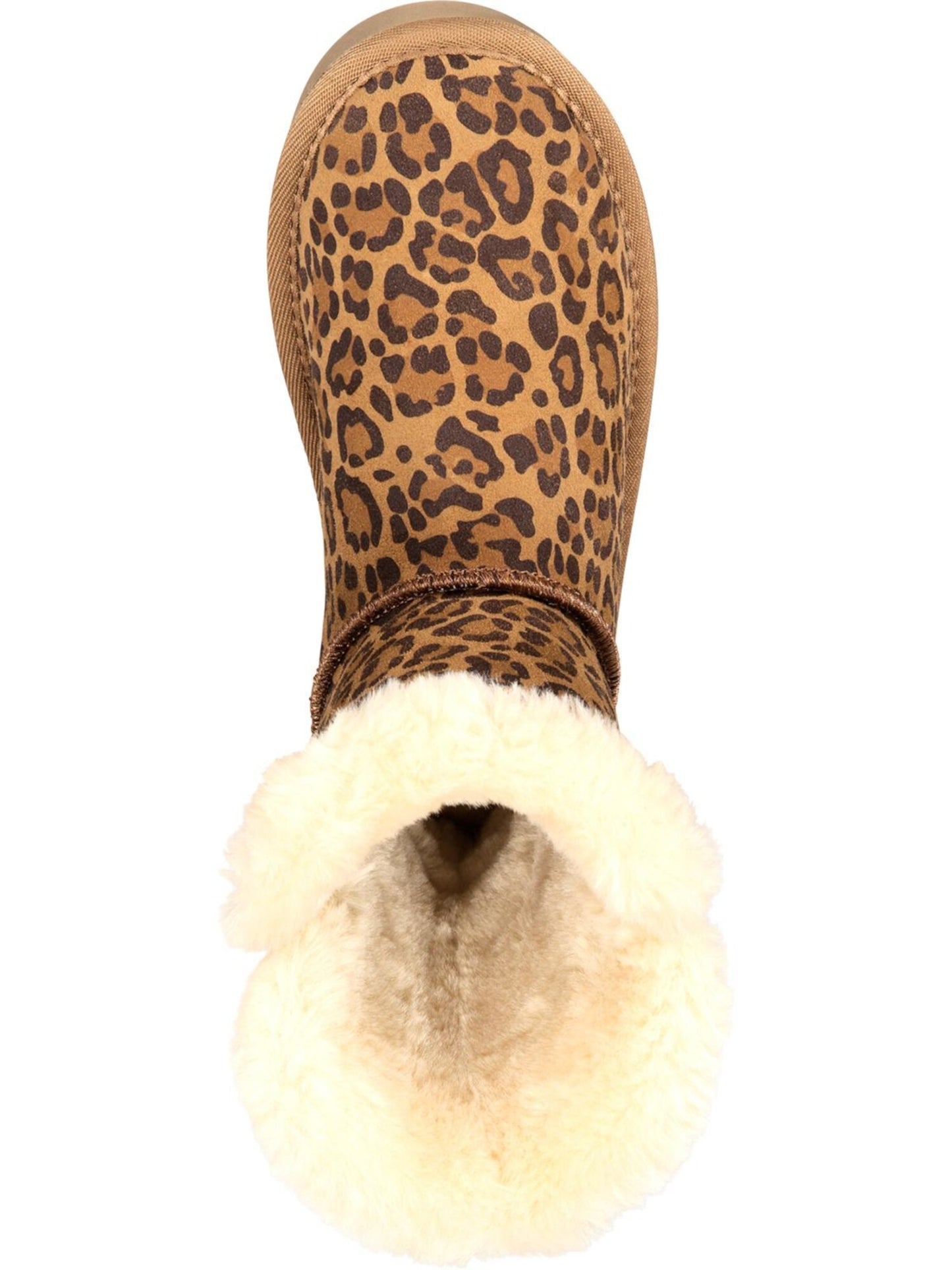 Style & Co Women's Animal Print Platform Fur Trim Tiny Round Toe Booties Brown Size 10 M