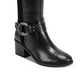 Marc Fisher Risa Block-Heel Leather Boots Black  Size 9.5 M