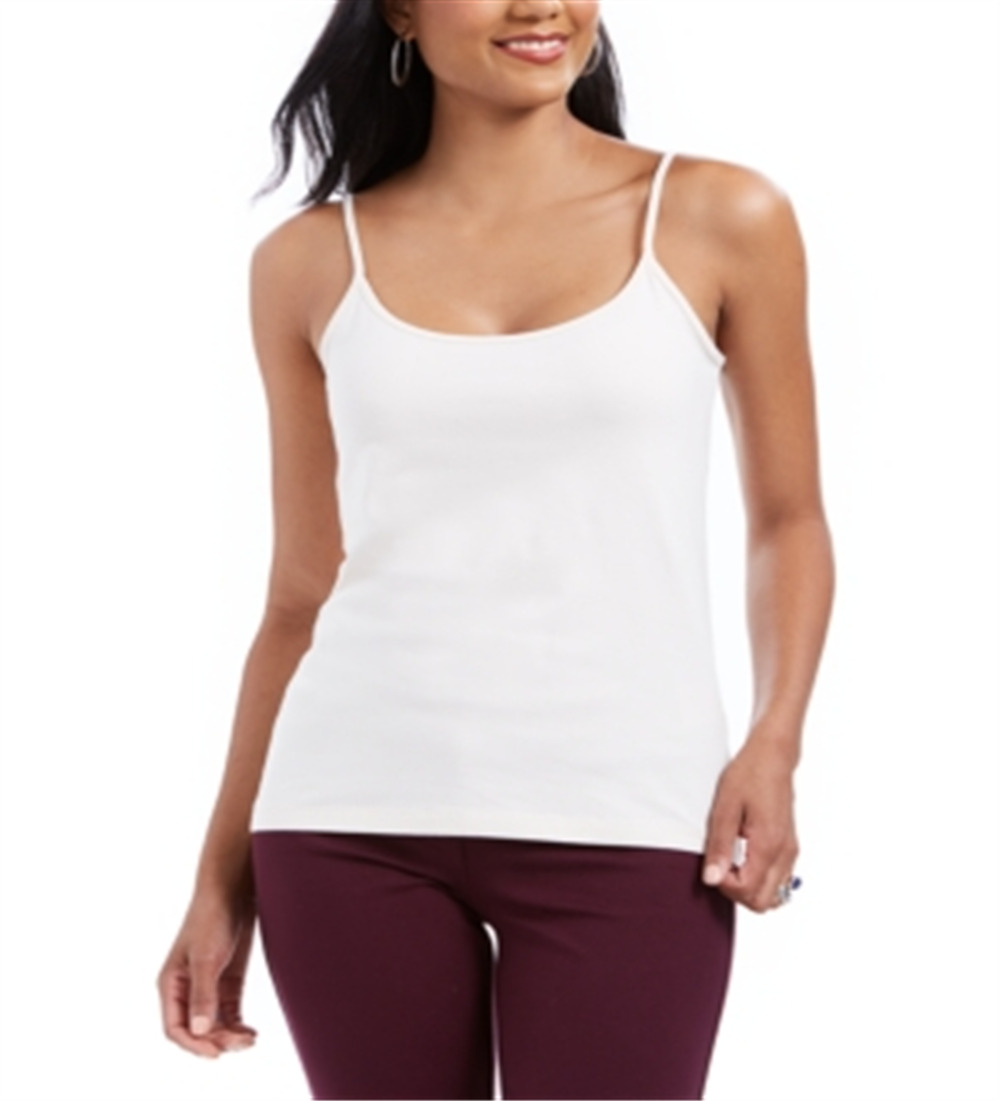 Style & Co Women's Fitted Camisole White  Size Small