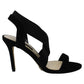 Nine West Women's Maya Fabric Open Toe Casual Slingback Sandals Black Size 9 M