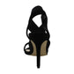 Nine West Women's Maya Fabric Open Toe Casual Slingback Sandals Black Size 9 M