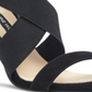 Nine West Women's Maya Fabric Open Toe Casual Slingback Sandals Black Size 9 M