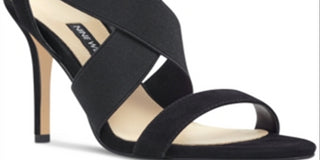 Nine West Women's Maya Fabric Open Toe Casual Slingback Sandals Black Size 9 M