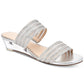 Charter Club Women's Graceyy Open Toe Glitter Wedge Sandals Gray Size 7.5 M