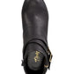 Thalia Sodi Women's Cushioned Comfort Buckle Accent Zipper Accent Tully Round Toe Block Heel Zip up Booties Black Size 9.5M
