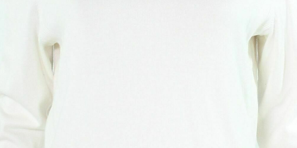 JM Collection Women's Button Cuff V Neck Pullover Sweater White Size Small