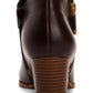 Style & Co Women's Notched at Sides Zipper Accent Masrinaa Almond Toe Block Heel Zip up Booties Brown Size 7.5 M