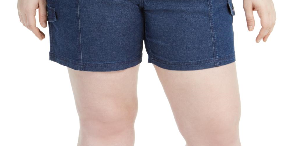Style & Co Women's Plus Chambray Shorts Blue Size 16W