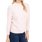 Maison Jules Women's Metallic Ribbed Trim Mock Turtleneck Sweater Pink Size X-Small