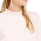 Maison Jules Women's Metallic Ribbed Trim Mock Turtleneck Sweater Pink Size X-Small