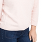 Maison Jules Women's Metallic Ribbed Trim Mock Turtleneck Sweater Pink Size X-Small