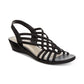 Impo Women's Roma Stretch Wedge Sandal Black Size 7.5 M