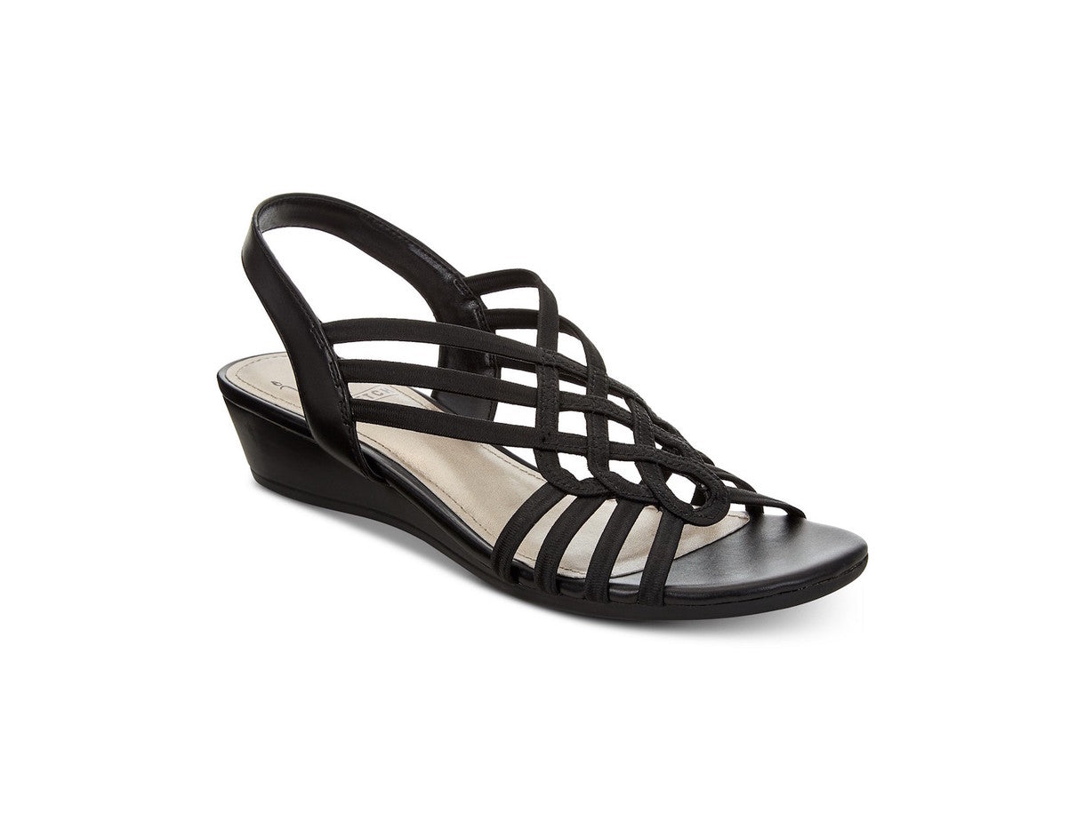 Impo Women's Roma Stretch Wedge Sandal Black Size 7.5 M