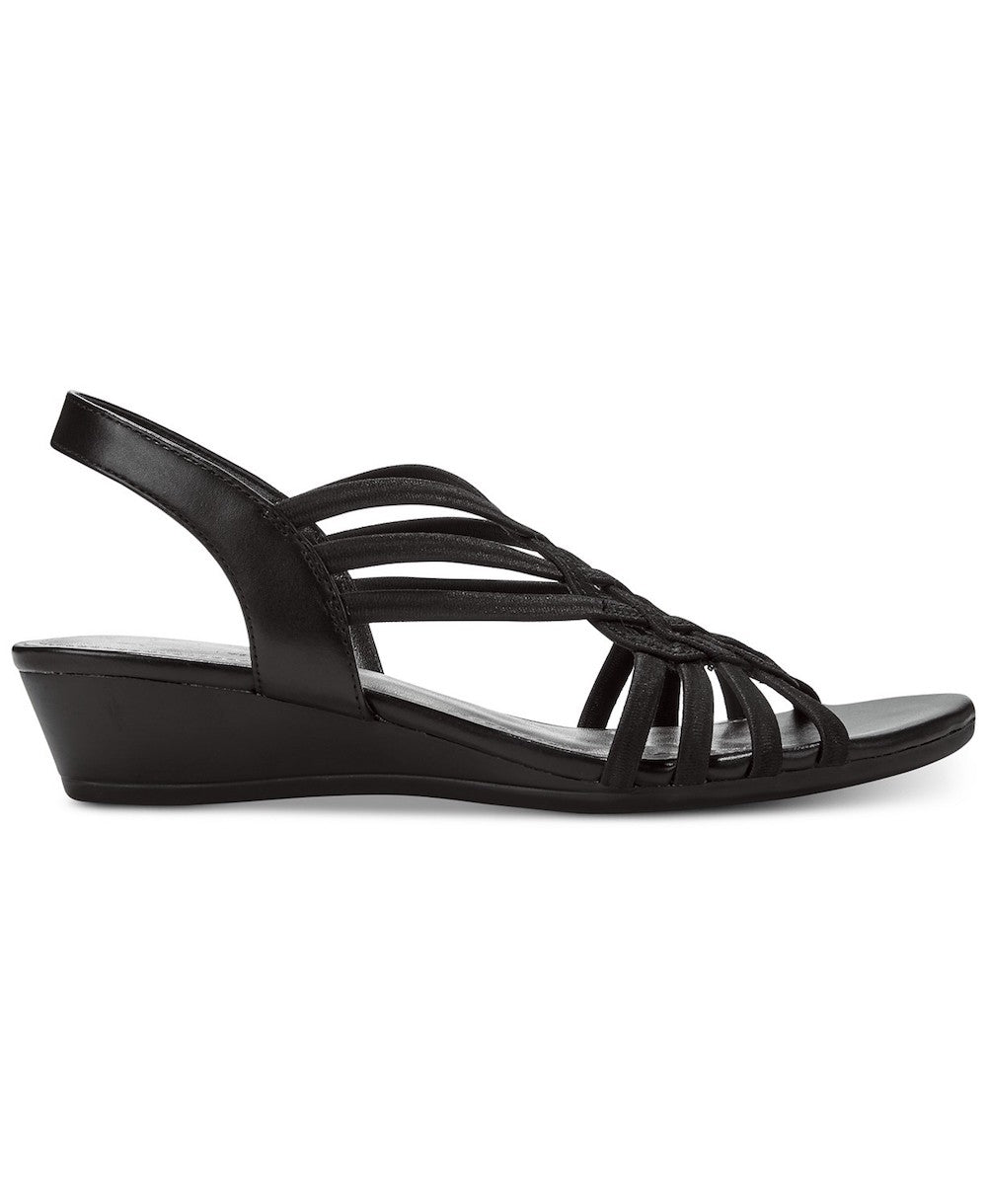 Impo Women's Roma Stretch Wedge Sandal Black Size 7.5 M