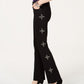 INC International Concepts Women's Rhinestone-Embellished Bootcut Jeans Black Size 0