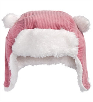 First Impressions Baby Boys & Girl's Faux Fur Trim Corduroy Hat Pink Size 0-6 MOS