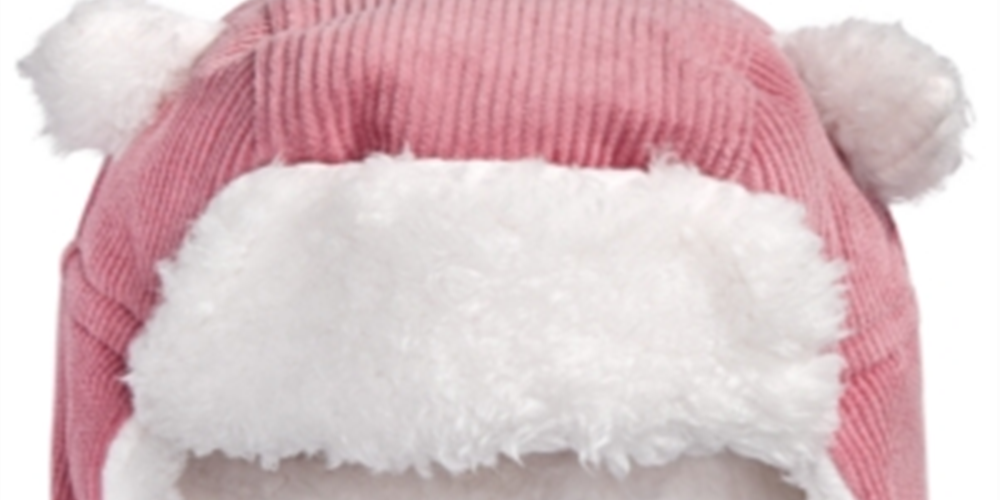 First Impressions Baby Boys & Girl's Faux Fur Trim Corduroy Hat Pink Size 0-6 MOS