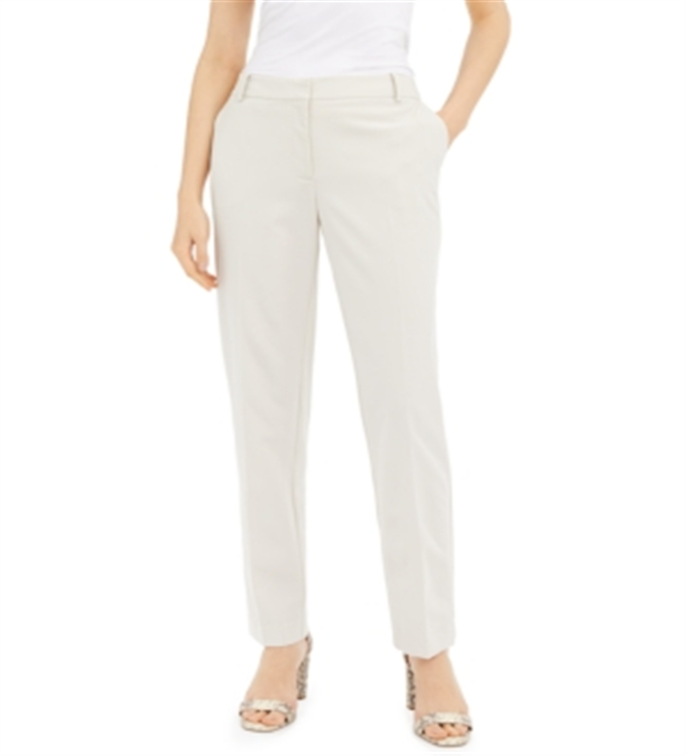 Alfani Women's Slim Fit Tummy Control Trouser Pants Beige Size 4