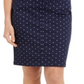 Charter Club Women's Polka Dot Denim Skirt Blue Size 6