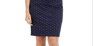Charter Club Women's Polka Dot Denim Skirt Blue Size 6